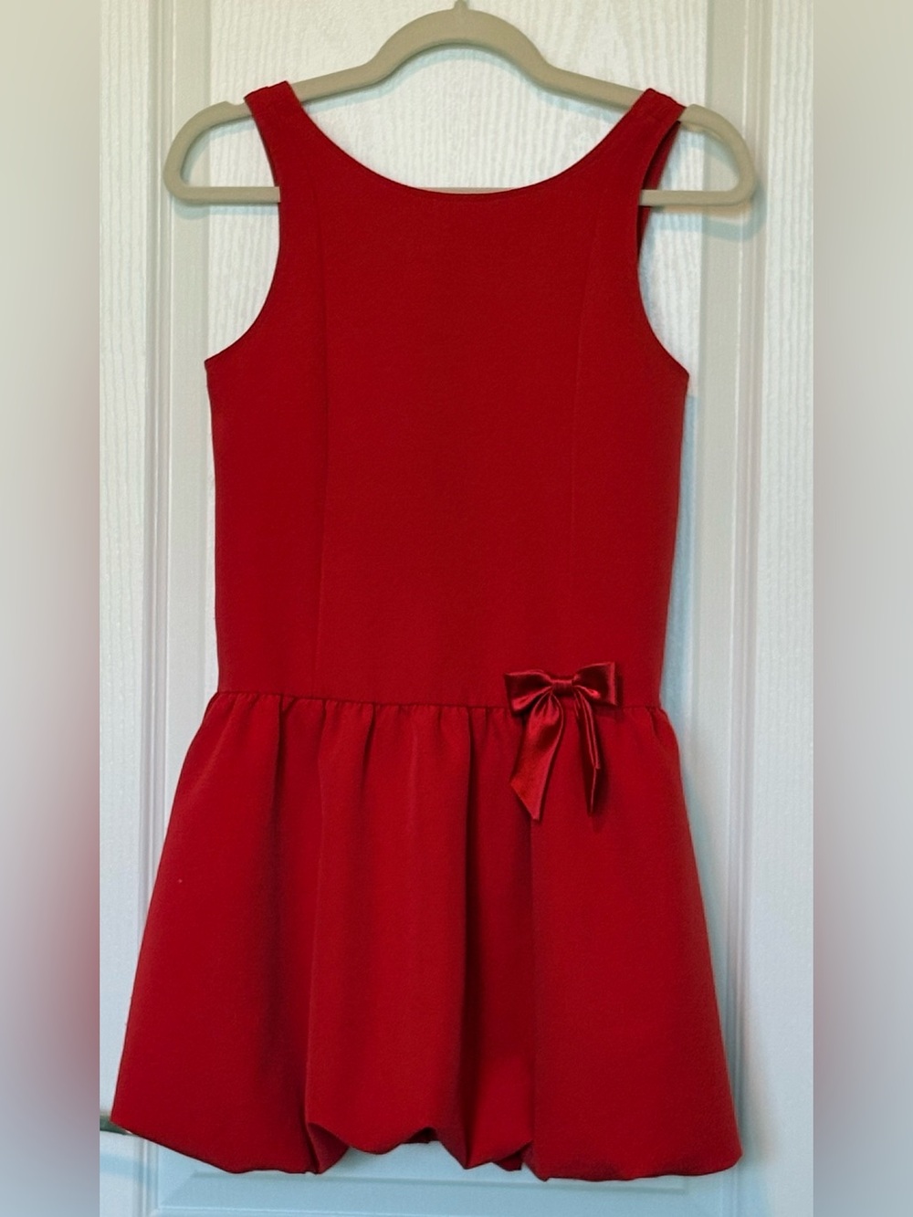 abercrombie kids Red Sleeveless Satin-Bow Party Dress